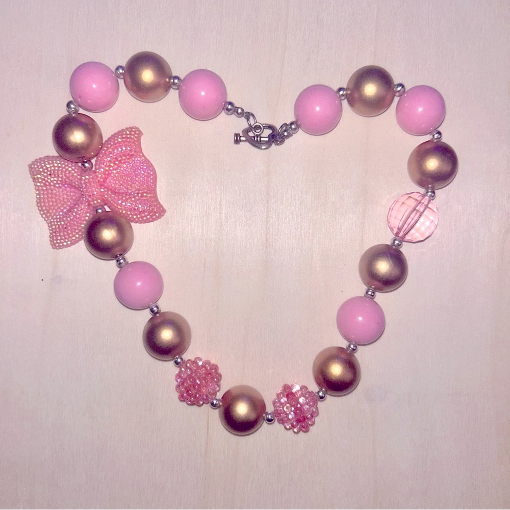 Adorable Little Girl Colorful Bubble Necklace